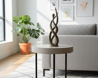 Sculpture "Woven" – Abstract Form, Bronze Finish, 25cm, 3D Print