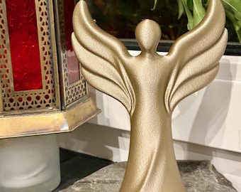 Angel sculpture „Guardian“ – Bronze Finish, 18cm, 3D Print