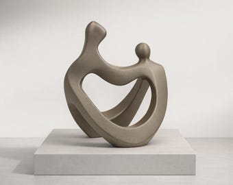 Sculpture "Community" – Abstract Form, Bronze Finish, 23cm, 3D Print