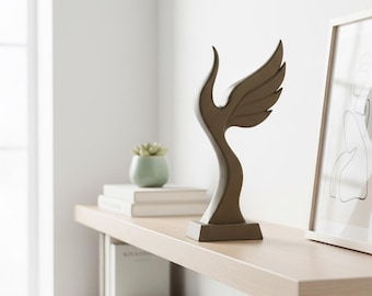 Sculpture "Ascension" – Angel wing, Bronze Finish, 20cm, 3D Print