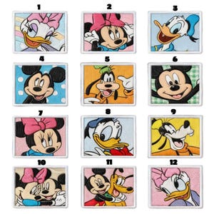Custom Mickey Minnie Donald Daisy Goofy Pluto Embroidered Patch Set Cartoon Embroidery Iron On Patch Bundle Gift Idea