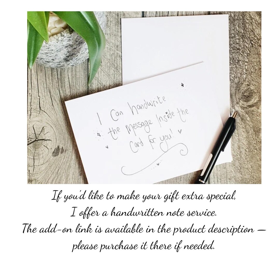 Personalized Note Sentiment Handwritten Note Add-on | Personal Message Card With Your Embroidered ...