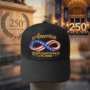 USA 250th Anniversary Hat, Infinity Flag Cap, America 1776 2026 Patriotic Hat