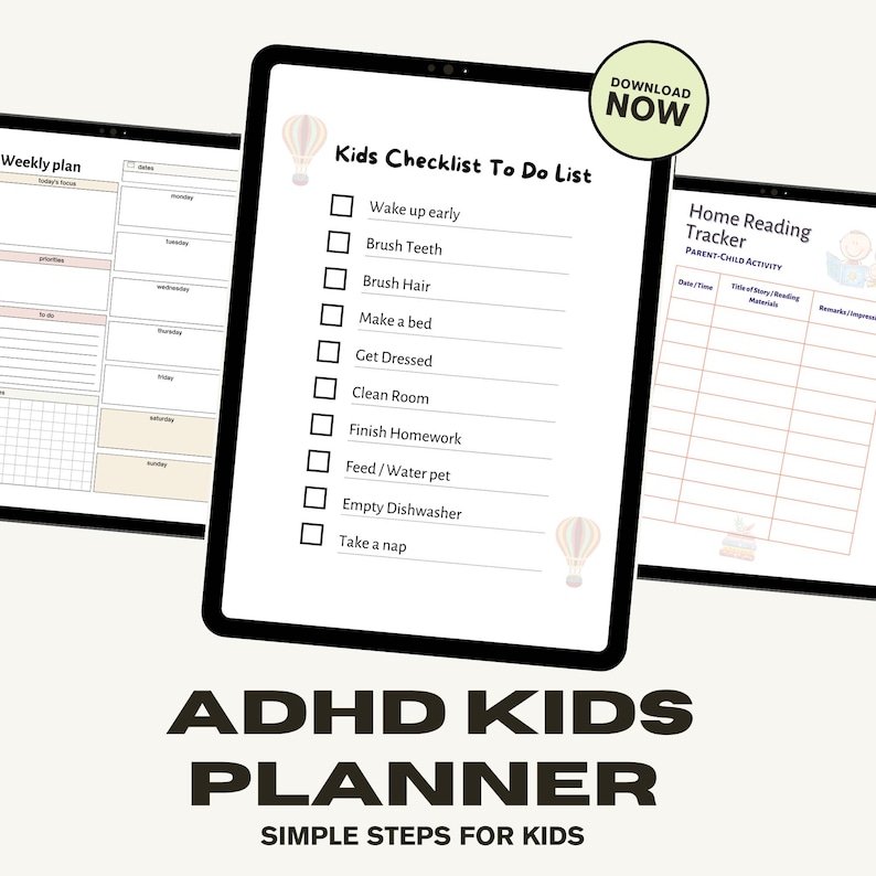 ADHD Planner for Kids | Daily Routine & Task Organizer - Etsy