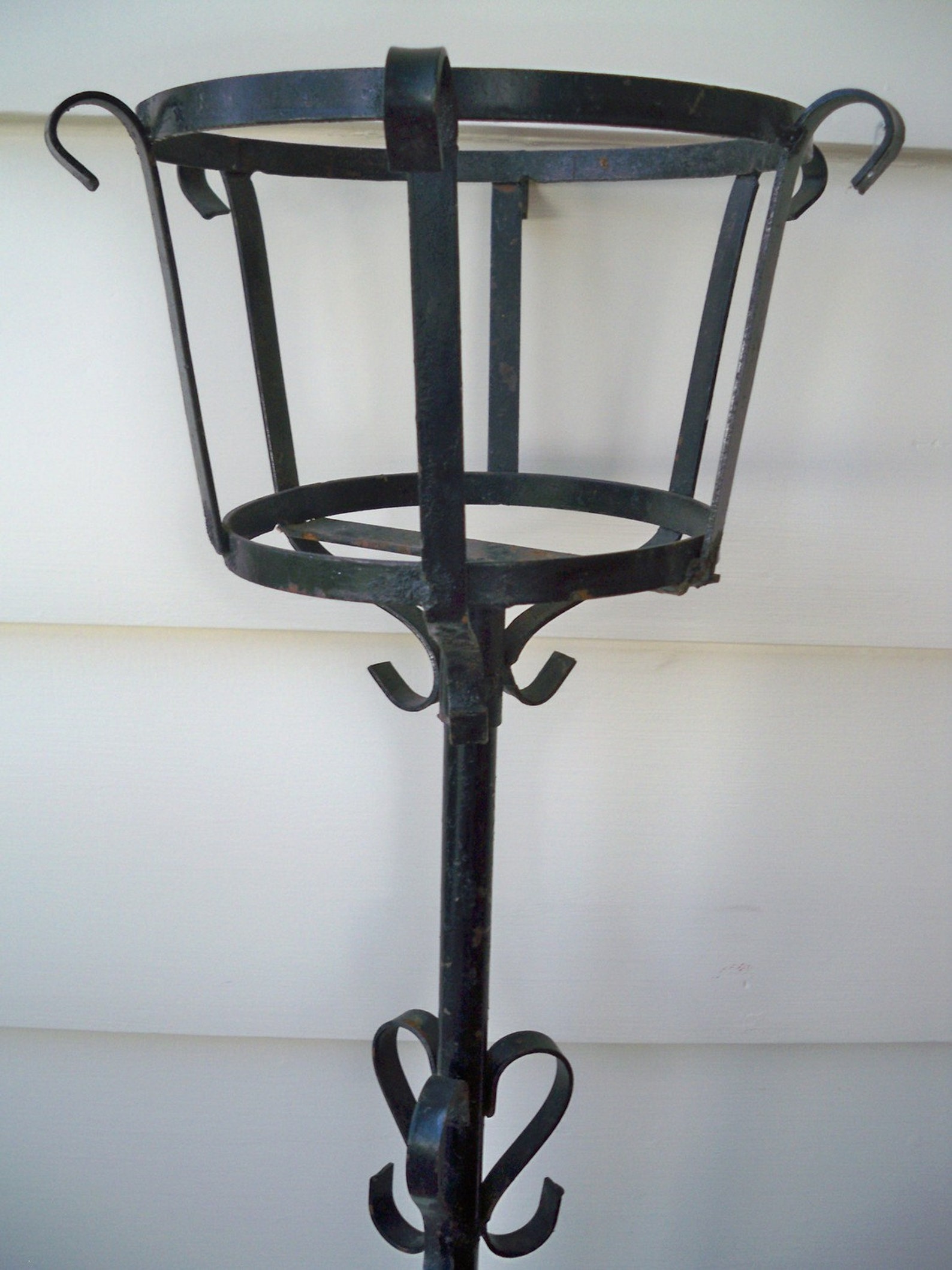 Vintage black wrought iron plant stand Etsy