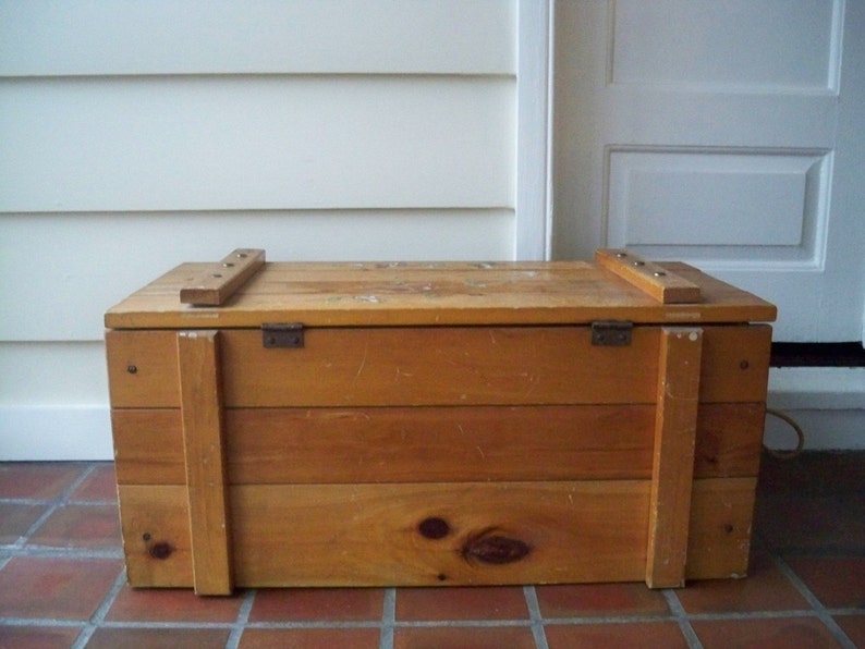 Vintage Cowboy Wood Toy Box. Circa 1960s Etsy