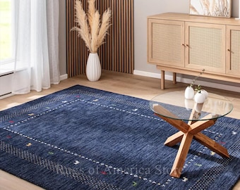 Alfombra de lana tejida a mano: Diseño Gabbeh, lana Argentina, tamaño personalizado