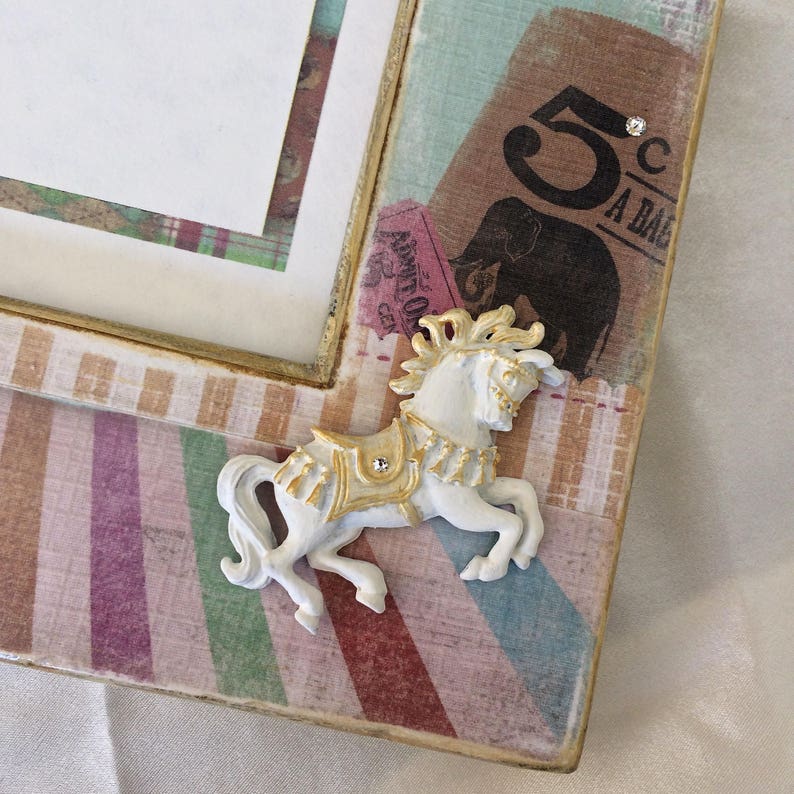 Baby Photo Frame Personalized Pony Circus First Birthday Baby Gift Idea Singer Actress Performer Bling Theater Performing Arts Drama