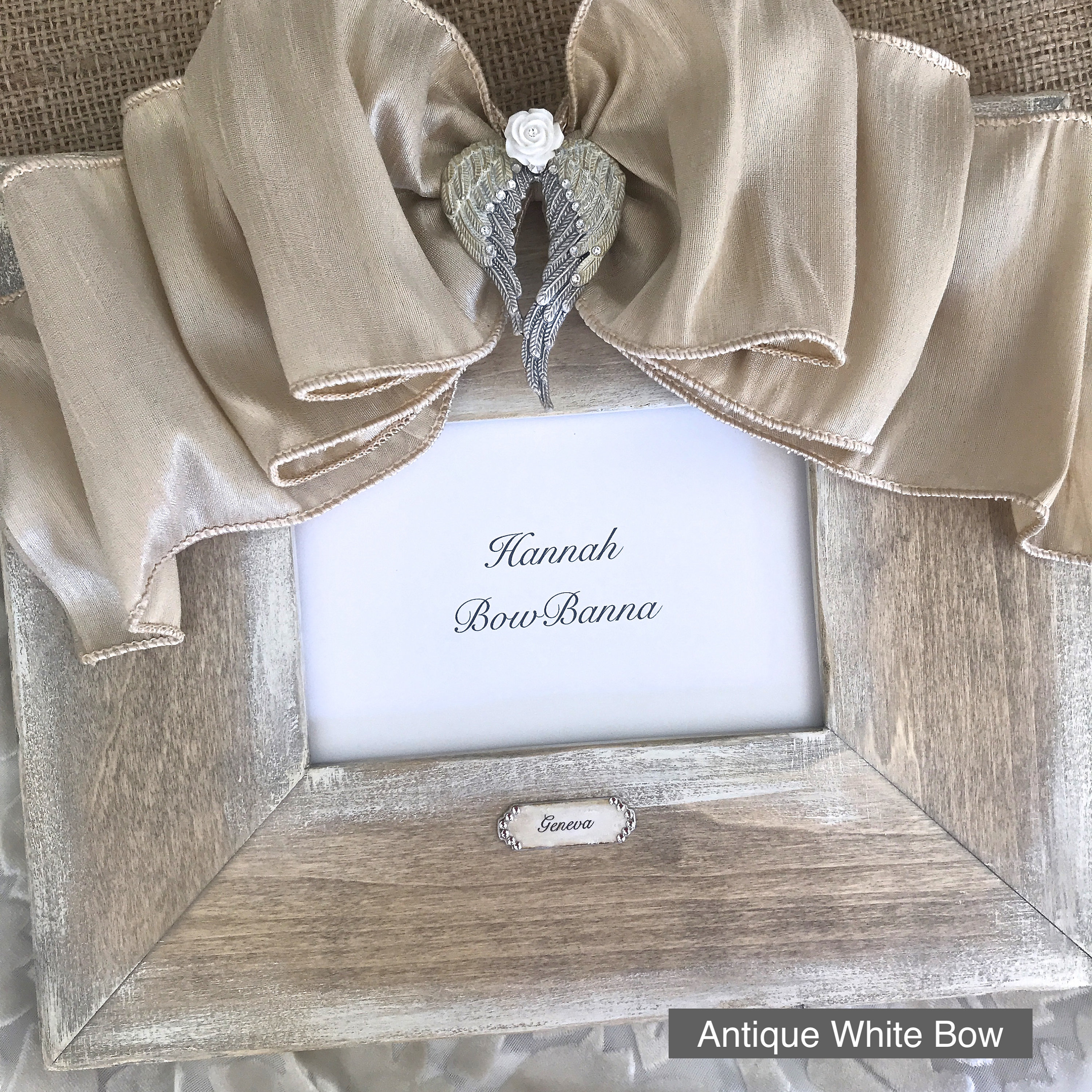 Mother Of Pearl Distressed Silver Angel Wing Square Photo Frame 4/"x6/"