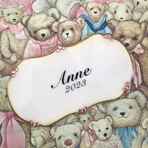 Plaque Personalized Baby Girl Vintage Style Name Plate Photo Album Guest Book Photo Box Jewelry Box Memorial Commemorative Unique Signage