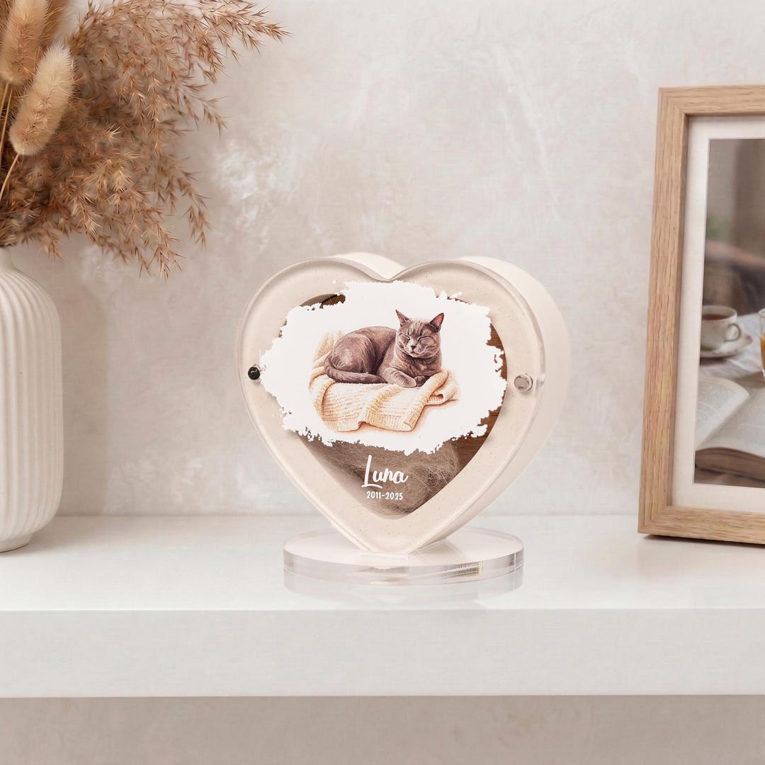 Custom Cat Fur Keepsake Box Personalized Pet Memorial Holder Rabbit ...