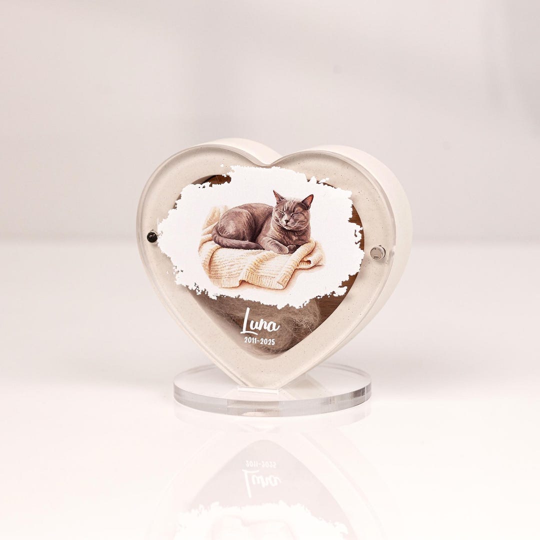 Cat Fur Keepsake Box Personalized Cat Hair Memorial Box Bunny Memory ...