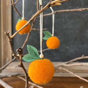 3 Miniature Wool Oranges