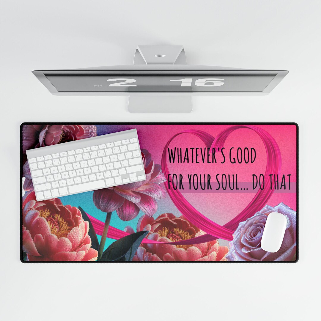 Floral Inspirational Quote Desk Mat: Vibrant Home Office Decor - Etsy