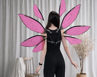 Pink fairy wings - Magical flower fairy wings - Small fairy wings - Cosplay elf costume for adults