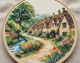 Cozy Cottagecore Cross Stitch Pattern: Countryside Embroidery PDF  (Digital Download)