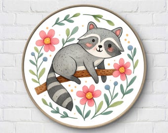 Patrón de punto de cruz de mapache: bordado animal caprichoso (descarga digital)