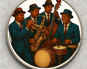 Jazz Band Cross Stitch Pattern: 60s Music Embroidery (Digital Download)