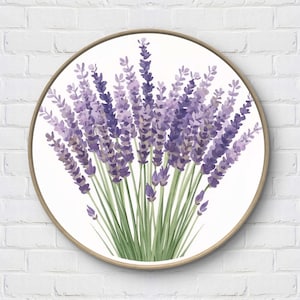 Lavendel kruissteekpatroon: pdf met borduurkaart bloemen (digitale download)