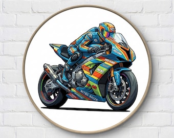 Motorcycle Cross Sitch Pattern: Racing Motorbike Embroidery Pattern (Digital Download)