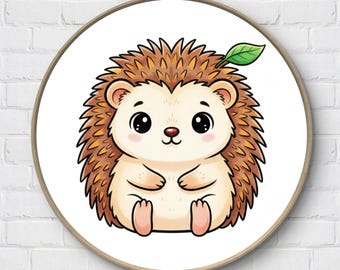 Hedgehog Cross Stitch Pattern: Beginner Animal Embroidery (Digital Download)