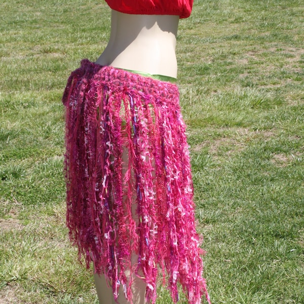 FINAL SALE: Channel Your Inner Mermaid with our Festival Fringe Skirt & Handmade Yarn Belt for a Boho Look!