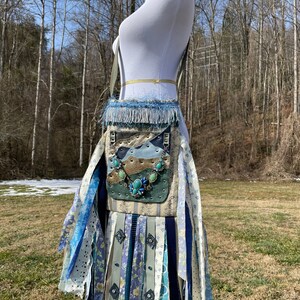 Mermaid Green Fringe Purse, Ultimate Goddess Hippie Handbag with Boho chic Embellishments.