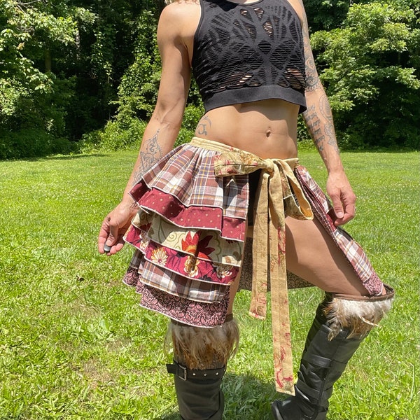 Bustle Skirt, Ruffle Festival Belt, Steampunk Bustle Skirt, Ren Faire Skirt