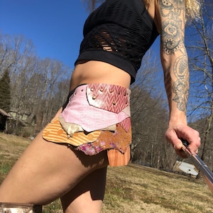 QETESH,  Goddess of Love and Beauty Leather Utility Belt, Burning Man Skirt, Steampunk costume, Rave Skirt