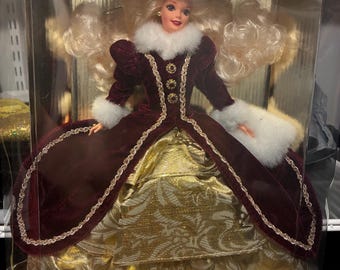 Collectible 1994 Happy Holidays Barbie - NRFB With RARE Box Back
