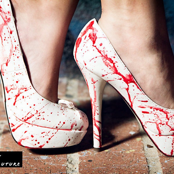 Victim Hand Painted Blood Spatter High Heel - As seen on The TODAY Show