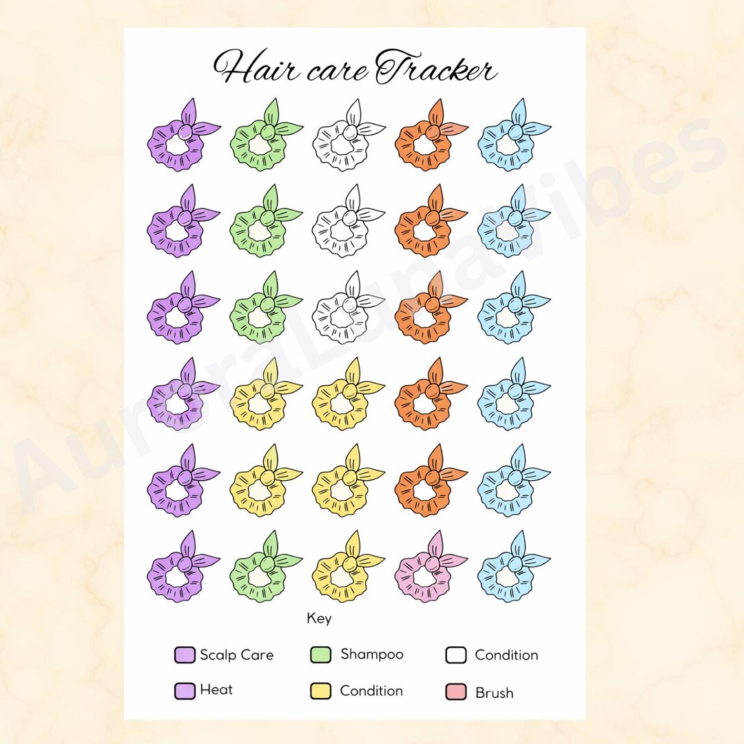 Hair Care Tracker Printable PDF, Hair Growth & Routine Tracker, Wash ...