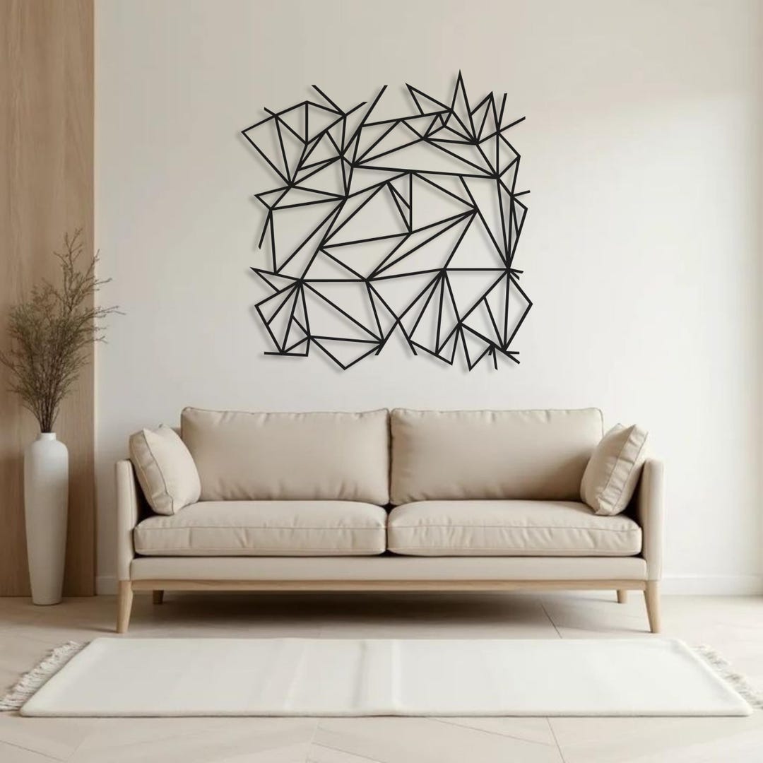 Photo inspiration: Abstract Metal Wall Art Industrial Metal Decor Geometric Steel Home Photo Inspiration