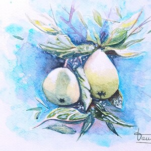 Authentisches und originelles Aquarell. Blumen.