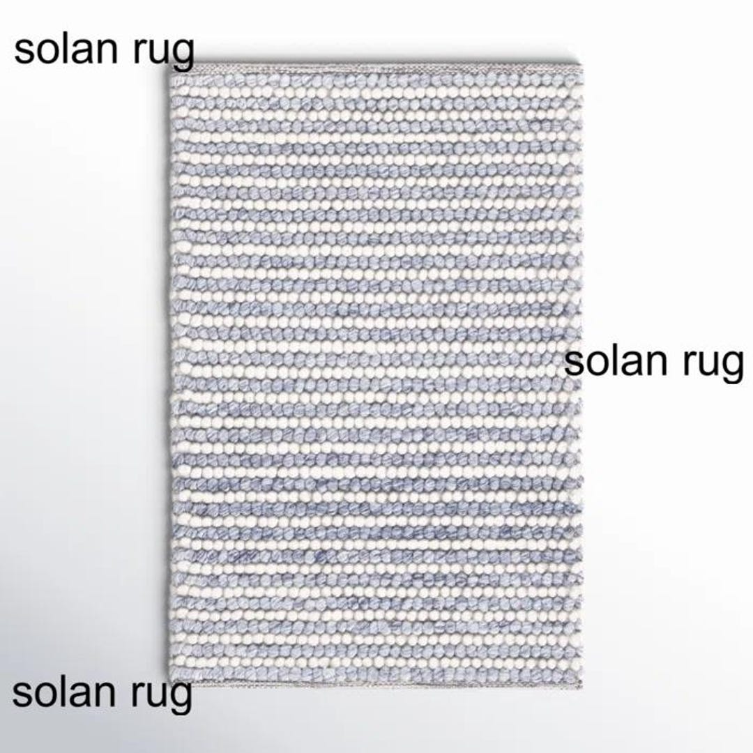 Ivory Bobble Rug Charvik Blue and Ivory Hand-knotted Wool Rug - Chunky Bobble Texture ...