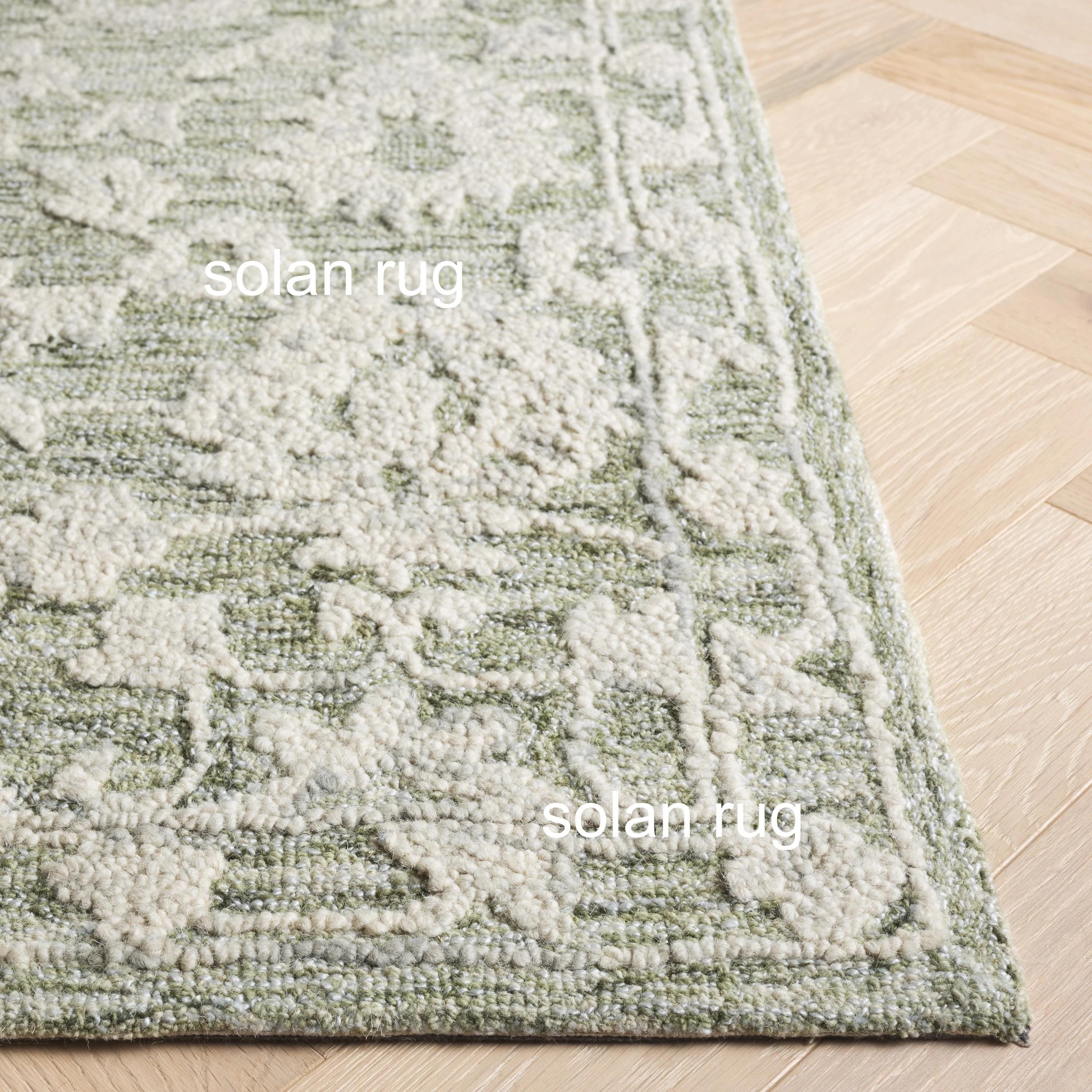 Sage Green & Grey Hand Tufted Wool Rug | Elegant Floral Area Rug for ...