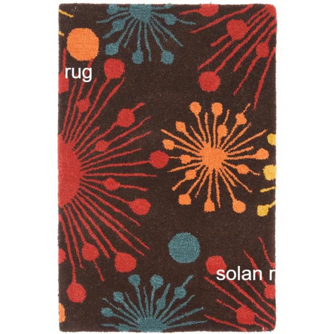 Hand Tufted Wool & Viscose Rug-mid Century Modern Atomic Starburst Area ...