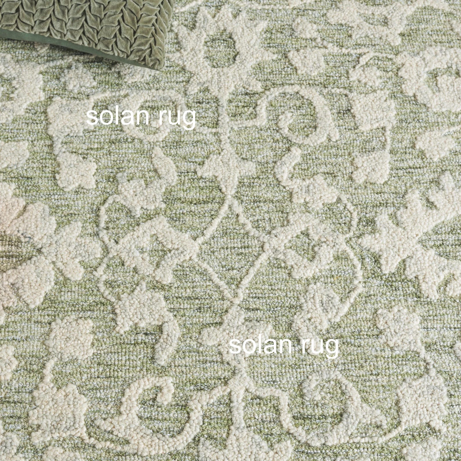 Sage Green & Grey Hand Tufted Wool Rug | Elegant Floral Area Rug for ...