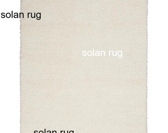 Ivory Shag Area Rug - Ultra Soft Solid Cream Plush Carpet for Living Room,Bedroom & Nursery-Modern Minimalist High Pile Rug,Assar Collection