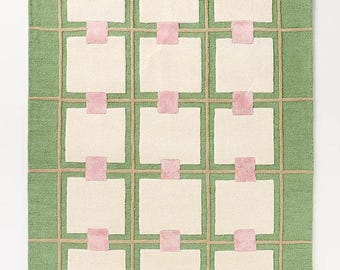Anthropologie Greer Green hand Tufted Woollen Area Rug