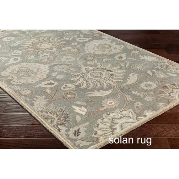 Applegate Floral Hand-tufted Wool Rug - Sage Green, Brown & Ivory