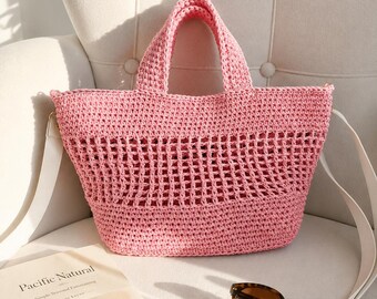 Raffia Crochet Bag Pattern- Digital Download (Russian language)| PDF+Video Tutorial|Raffia Handbag|Suitable for beginners DIY Crochet Patter