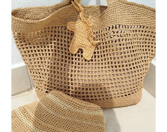 Raffia Crochet Bag Pattern- Digital Download (Russian language)| PDF+Video Tutorial|Raffia Handbag|Suitable for beginners DIY Crochet Patter