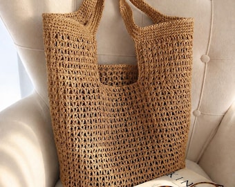 Crochet Raffia Bag Pattern with Step-by-Step Video TutorialIn Russian language.