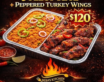 Jollof Rice and peppered turkey