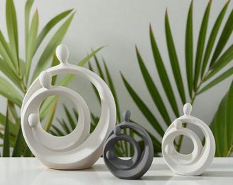 Modern Abstract Couple Sculpture | Minimalist Home Décor | Romantic Gift