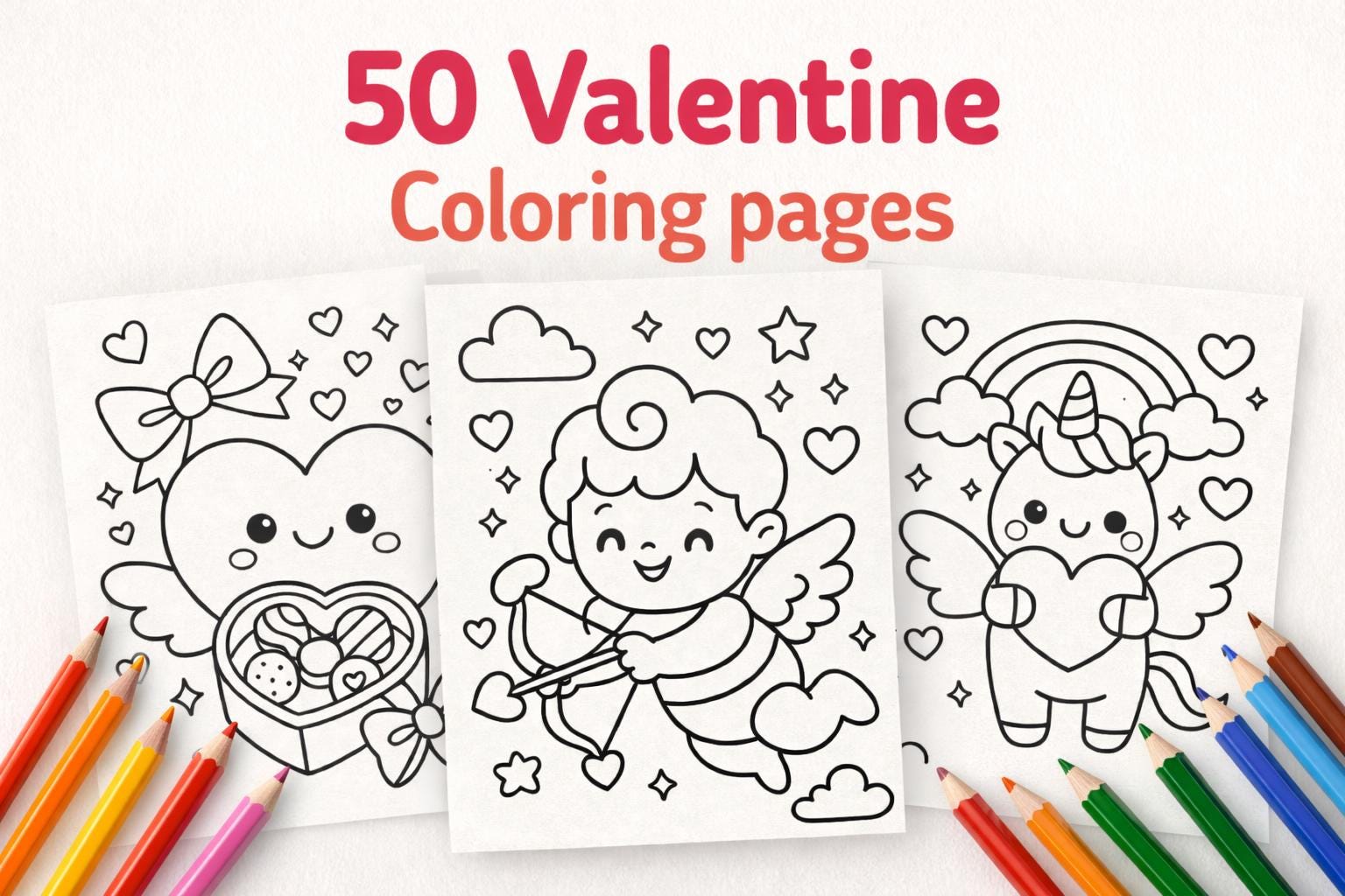 50 Valentine Coloring Pages for Kids – Printable Coloring Sheets ...