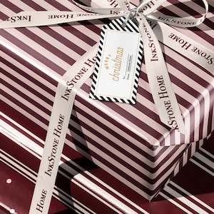 Red Striped Wrapping Paper | Chic Modern Gift Wrap, Timeless Design image 2