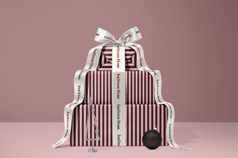 Red Striped Wrapping Paper | Chic Modern Gift Wrap, Timeless Design image 4