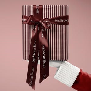 Red Striped Wrapping Paper | Chic Modern Gift Wrap, Timeless Design image 1